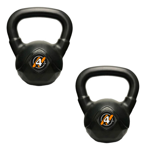 Par De Pesas Rusa Kettlebell Pvc 4kg Funcional Gym Gimnasio Color Negro