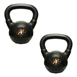 Par De Pesas Rusa Kettlebell Pvc 4kg Funcional Gym Gimnasio Color Negro