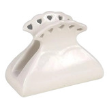 Servilletero Porcelana Vintage Blanco Diseño Corazon 6x9x12c