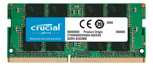 Memoria Ram Sodimm Color Verde 16gb Crucial Ct16g4sfra32a