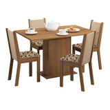 Sala Jantar Talita Madesa Mesa Tampo Madeira 4 Cadeiras Rcbm Cor Rustic/crema/bege Marrom 045677gx4tfbm