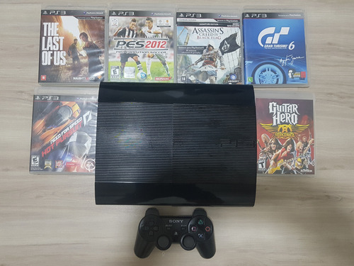 Playstation 3 Ps3 250 Gb  - Slim (bloqueado) + 6 Jogos Originais