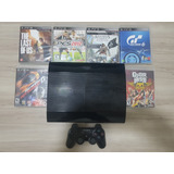 Playstation 3 Ps3 250 Gb  - Slim (bloqueado) + 6 Jogos Originais