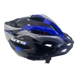 Capacete Bike Gts Com Sinalizador De Led Ciclismo Azul G Tamanho 52-60cm