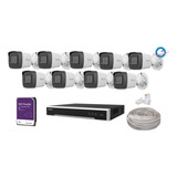 Kit 9 Camaras Ip 2 Mpx Nvr 16 Ch Poe Hikvision 1080p Hilook