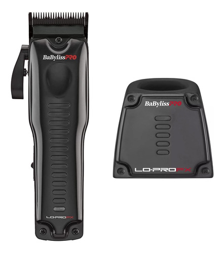 Cortadora De Cabello Clipper Babyliss Lo Pro Plus Con Base Fx825plus Negra Metalico Profesional 110v/220v