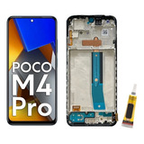 Tela Touch Frontal Lcd Para Poco M4 Pro 4g Com Aro + Cola