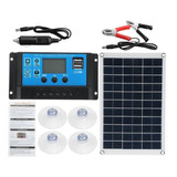 60a Panel Solar Controlador Lcd 12v 100w Furgoneta 42x 28cm