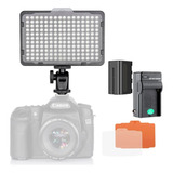 Iluminador Led Greika Pt176s Completo Para Câmeras Dslr