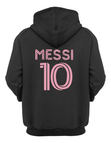 Poleron Estampado Messi Miami Futbol Fan Hombre Adelante Atras 10  Goat Canguro Con Capucha 