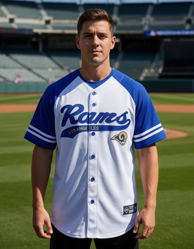 Playera Casaca De Beisbol Rams Bordada Carneros | Envío gratis