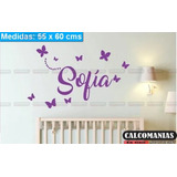 Vinil Decorativo Pared Mariposas 2 Nombres Infantil