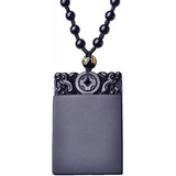Gneric - Collar Con Colgante De Amuleto De Obsidiana Negra C