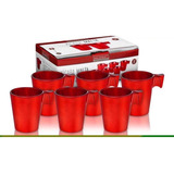 Jogo De Xícaras Cafe Espresso Malta Vermelho 90ml 6 Peças