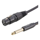 Cabo P10 Mono - Xlr Fêmea 2m Pro Audio Ouro Profissional