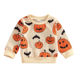 Sudadera De Halloween Para Niños Y Niñas, Manga Larga, Cuell