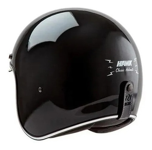 Casco Para Moto Abierto Hawk 721 Classic Negro Brillante