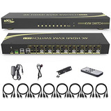 Conmutador Kvm Hdmi De 8 Puertos, 4k @60hz, 1080p, 3d