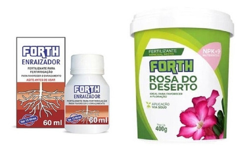 Fertilizante Forth Enraizador 60ml  + Rosa Do Deserto 400gr