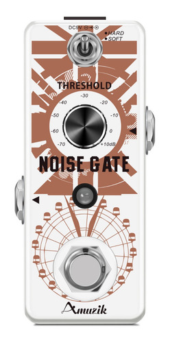 Pedal Amuzik Noise Gate Supressor Guitarra Baixo Bypass