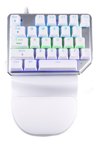 Teclado De Mano Batauro Nelore Switch Blue Blanco