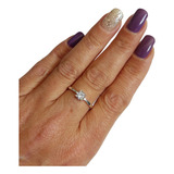 Anillo Solitario Con Cubics Plata 925 Compromiso Boda