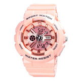 Reloj Niños Niñas Skmei 1689 Digital Alarma Cronometro Color De La Malla Rosado