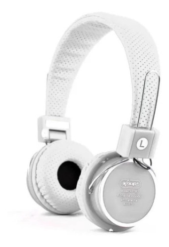 Headfone Bluetooth Sem Fio Micro Sd Fm P2  Kp-367 Branco Nf