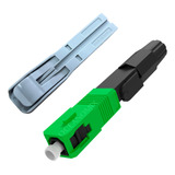 10 Pçs Conector Fast Rápido Ftth Sc Apc Verde Reutilizável