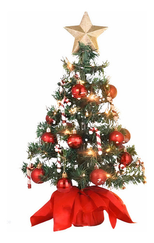 Árvore Completa Pequena Natal Pinheiro 60cm Enfeite + Brinde