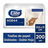 Toalla De Papel Interfoliada Elite / Doble Hoja 200 Un