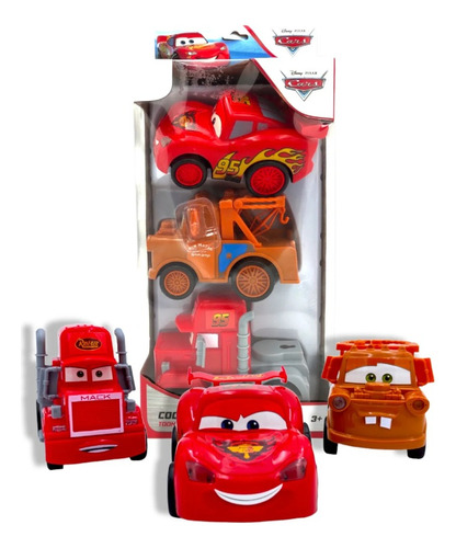 Carros De Fricción Cars: Rayo Mcqueen Mate Y Mack Nuevo