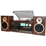 Tocadiscos Bt-28spm Con Bluetooth, Cd, Casete Y Radio Am/fm