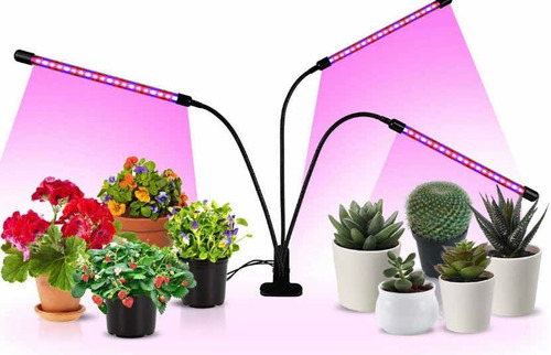Pack 2 Lámparas Cultivo Indoor Con Temporizador Plantas Luz