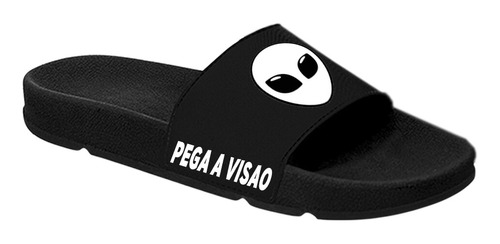 Chinelo Slide Masculino Personalizado Estampa Et Branco