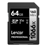 Tarjeta De Memoria Sd Lexar Profesional De 64gb - 160mb/seg