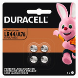 Duracell Pilha Alcalina Lr44 / A76 Botão Pack 4 Unidades