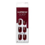 Kit Uñas Artificiales Impress Color Vino 30un