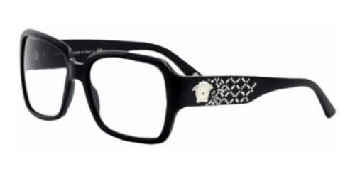 Lente Óptico Versace 4204-b Square Black Medusa Logo Joyas M