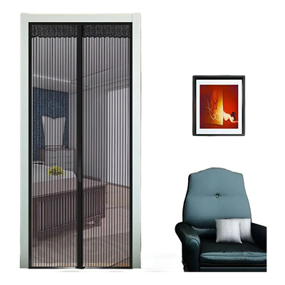 anthichen Malla Mosquitero Magnetico Puerta 120x210 Cortina Mosquitera Color Negro | MercadoLibre