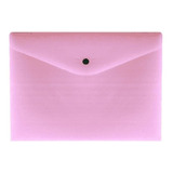 Envelope Plástico Com Botão A4 Cor Pastel Serena Dello Cor Rosa