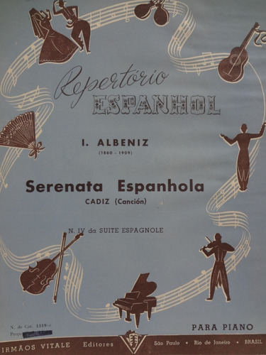 Partitura Piano Serenata Espanhola Cadiz Nº 4  I. Albeniz