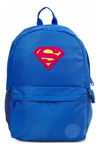 Mochila Escolar Mooving Dc Batman Flash Superman Color Azul