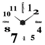 Reloj De Pared Con Diseño 3d Moderno Grande Plata Números .