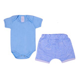 Conjunto De Verão Para Bebê Masculino Shorts E Body Fresco