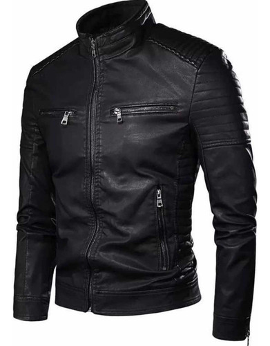 Jaqueta Couro Masculina Motoqueiro Moderna Luxo Elegante