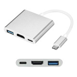 Cabo Adaptador 3x1 Usb 3.0 Hdmi Usb Tipo C Celular Notebook