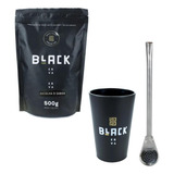 Kit Completo Tereré Black Erva Cuia + Bomba Inox+ Erva 500g