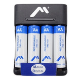 Cargador De Baterias 4pilas Aa Aaa Recargables Mitzu Mc-214