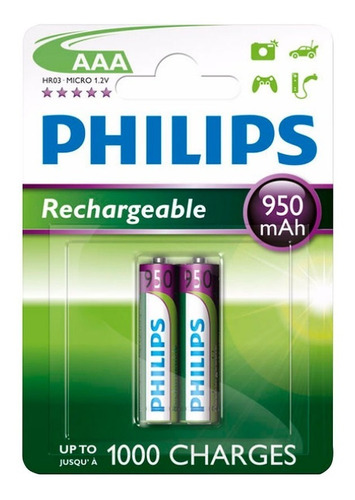Pilas Recargables Philips X2 Aaa